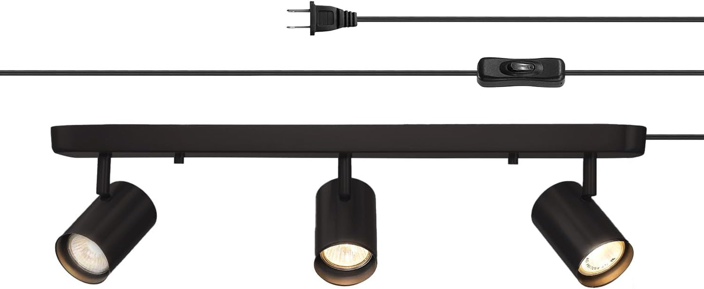 GLOBE Electric 59467 3-Light Plug-in Track Lighting for Versatile Use