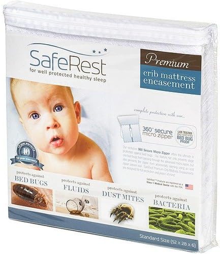 SafeRest Zippered Mattress Protector - Premium Waterproof Cover