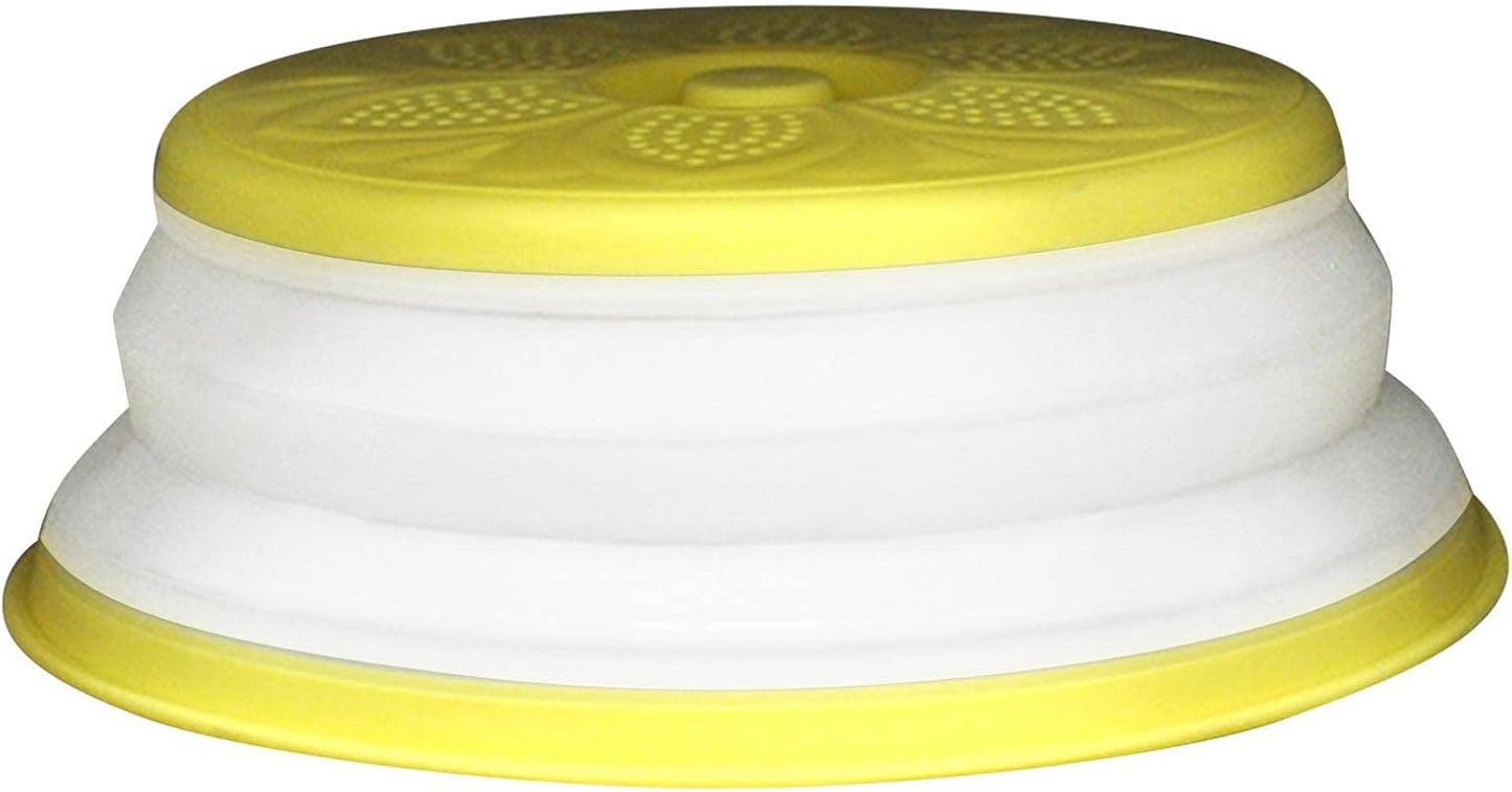 Collapsible Microwave Splatter Cover - Easy Storage & Drain Basket