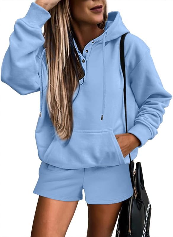 SHEWIN Women 2 Piece Outfits Oversized Hoodie Sweatshirt Set