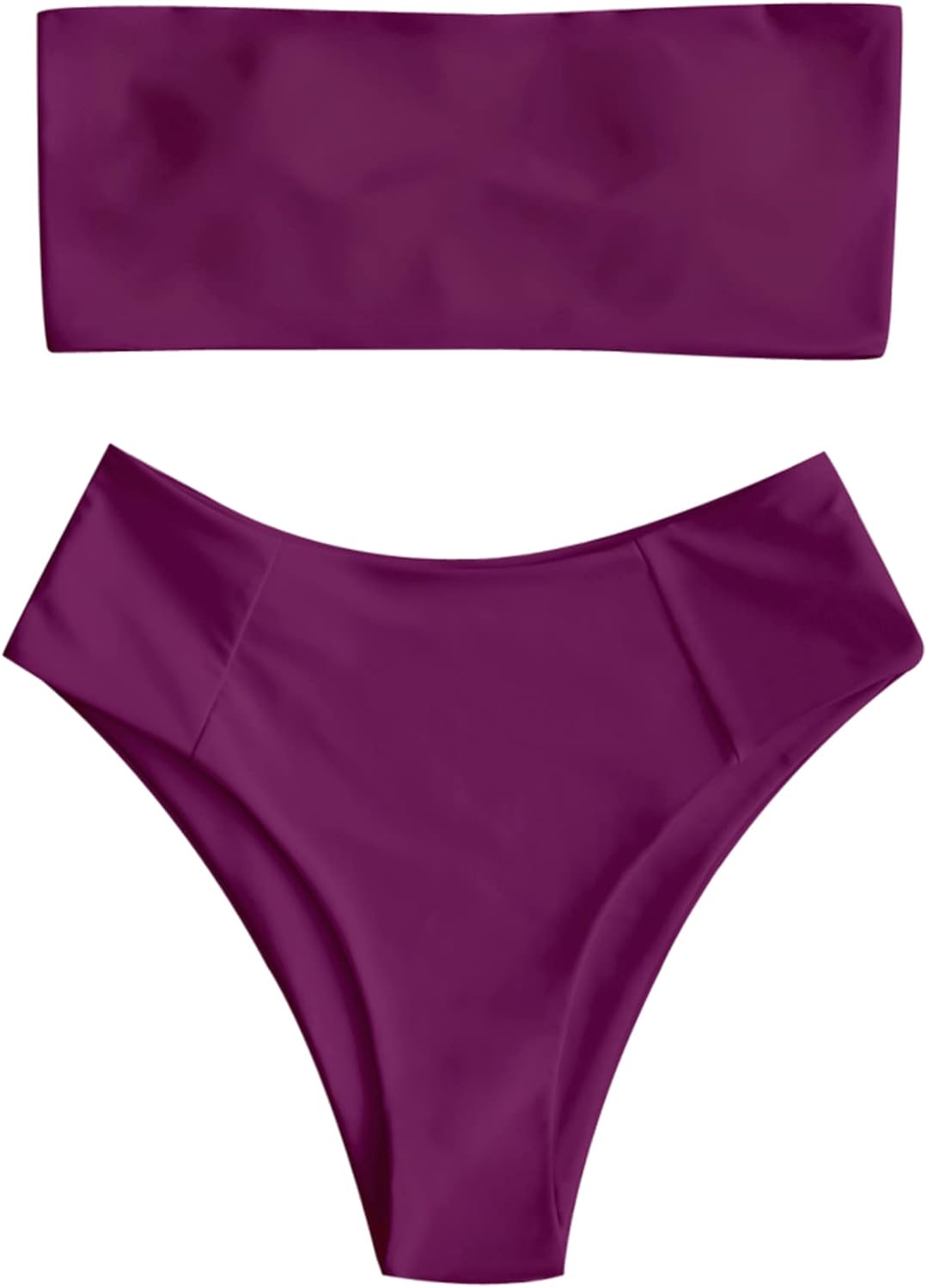 ZAFUL Women's High Cut Bandeau Bikini Set for Beach Fun