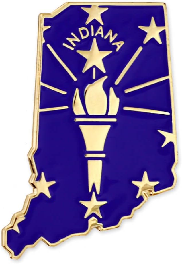 Indiana State Shape Flag Lapel Pin for Proud Hoosiers