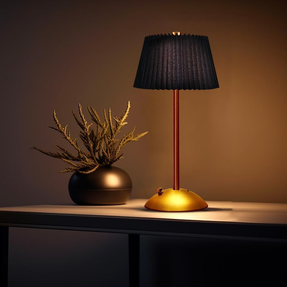 Cordless Metal Desk Lamp with Touch Sensor and Dimmable Features