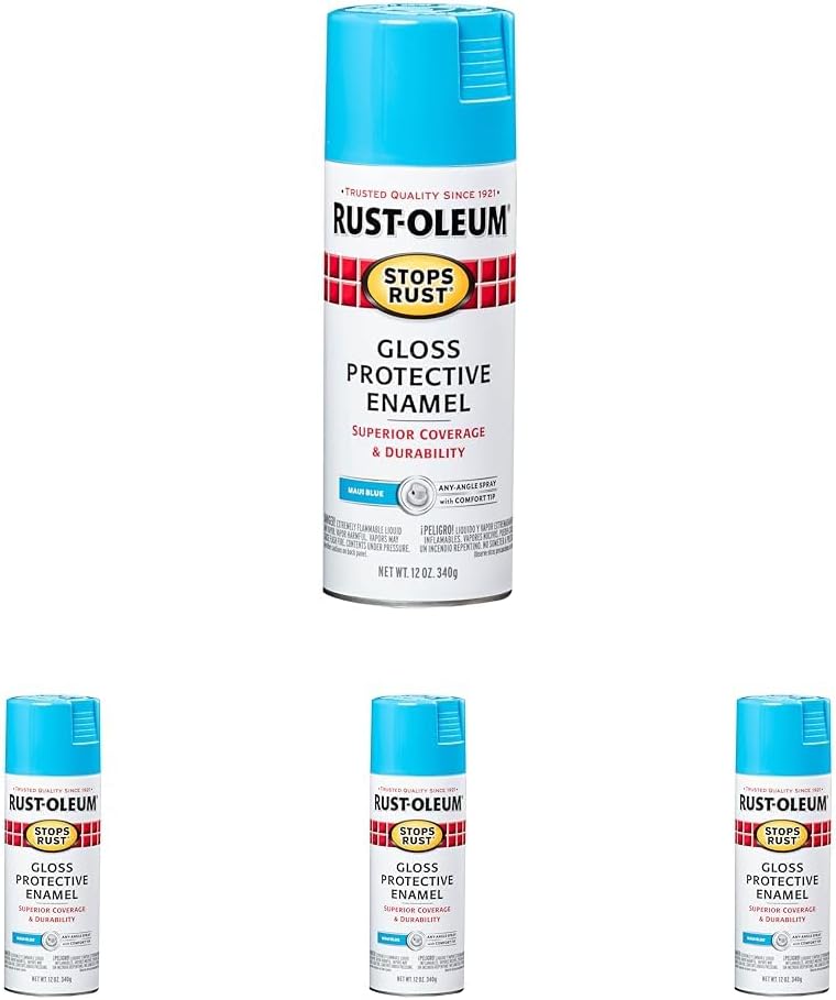 Rust-Oleum Stops Rust Spray Paint in Gloss Maui Blue - 12 Fl Oz
