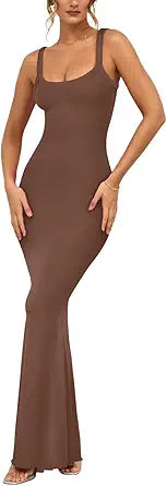 REORIA Women's Trendy Sexy Lounge Slip Long Tank Dress Review
