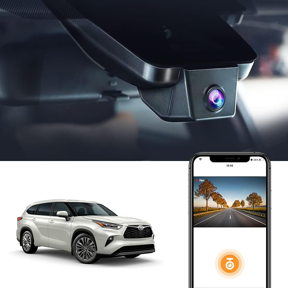 Fitcamx 4K Dash Cam for Toyota Highlander 2020-2025 Models