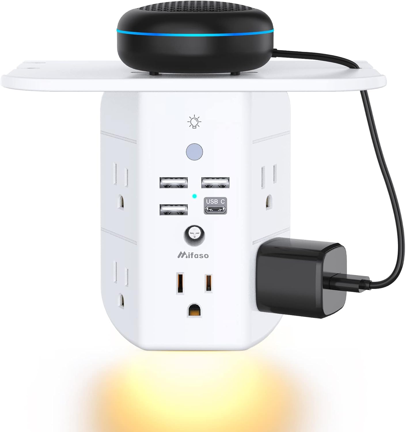 Mifaso Wall Outlet Extender: Surge Protection & Charging Hub