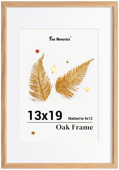 Solid Oak 13x19 Picture Frame for Wall Art and Photos