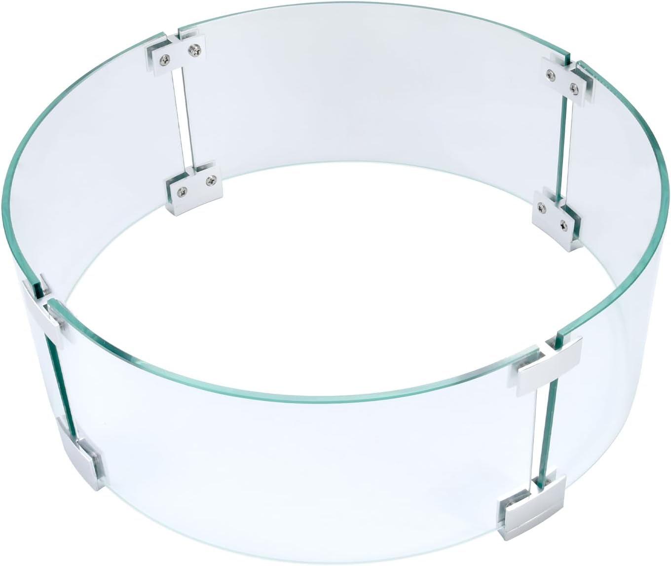 Fire Pit Wind Guard - 17in Glass Shield for Round Tables