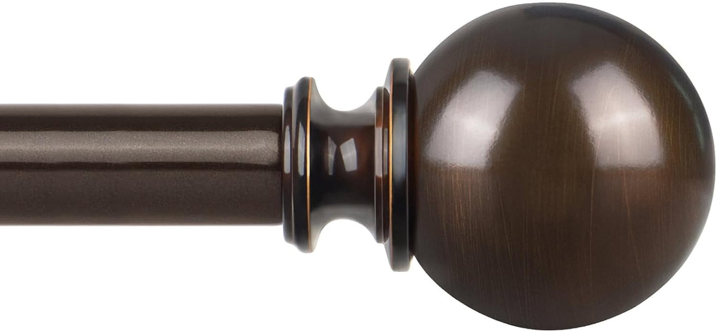 Stylish Bronze Curtain Rod Set, Adjustable 32-86 Inches