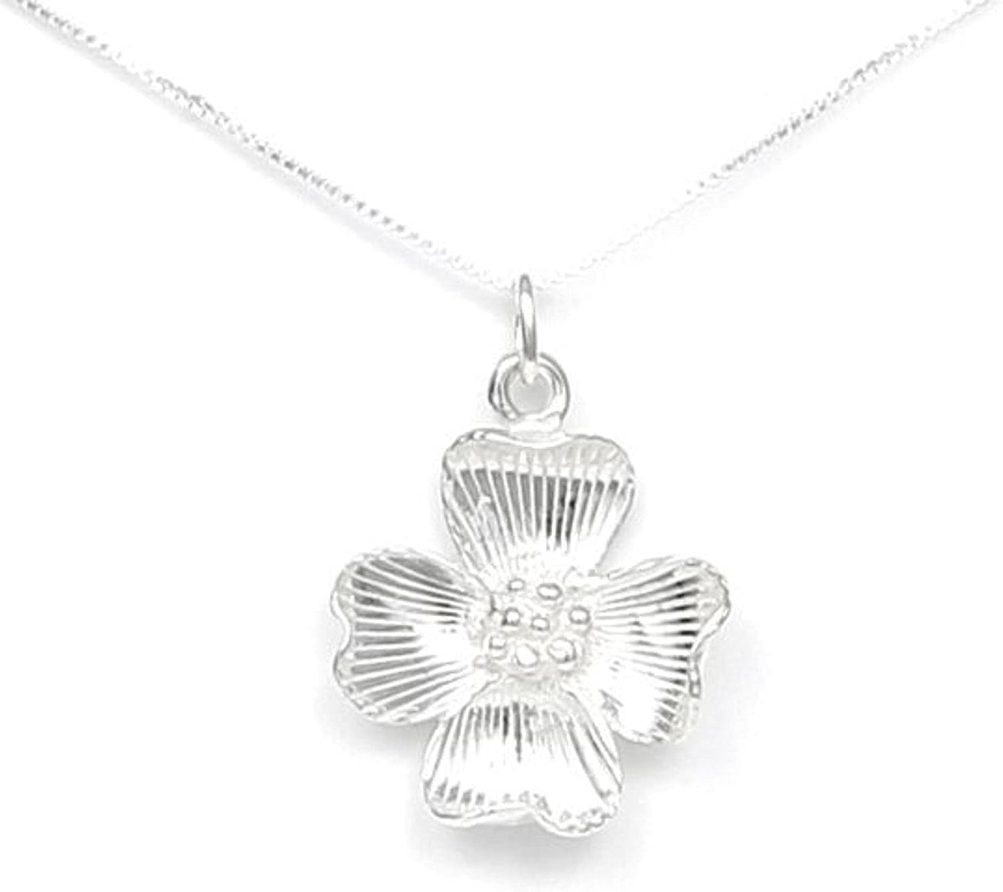 Dogwood Flower Necklace - Handcrafted Sterling Silver Gift