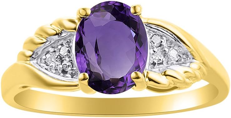 Rylos Women's 14K Gold Gemstone & Diamond Birthstone Rings