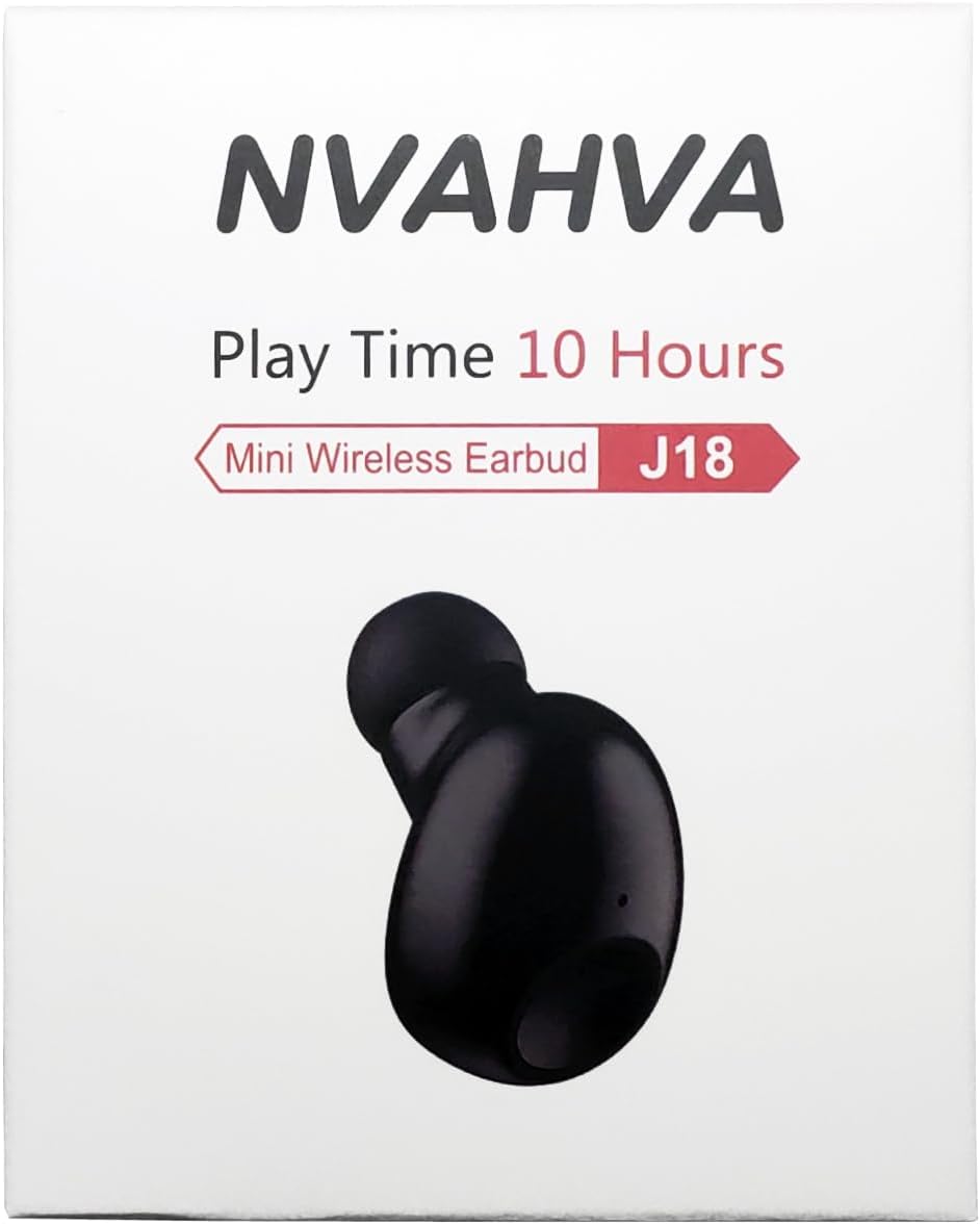 NVAHVA Bluetooth Earpiece: 10 Hrs Playtime Hands-Free Mono Headset