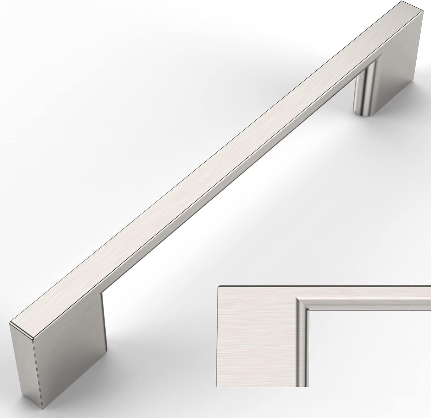Amerdeco 15 Pack Brushed Satin Nickel Cabinet Pulls for Kitchens