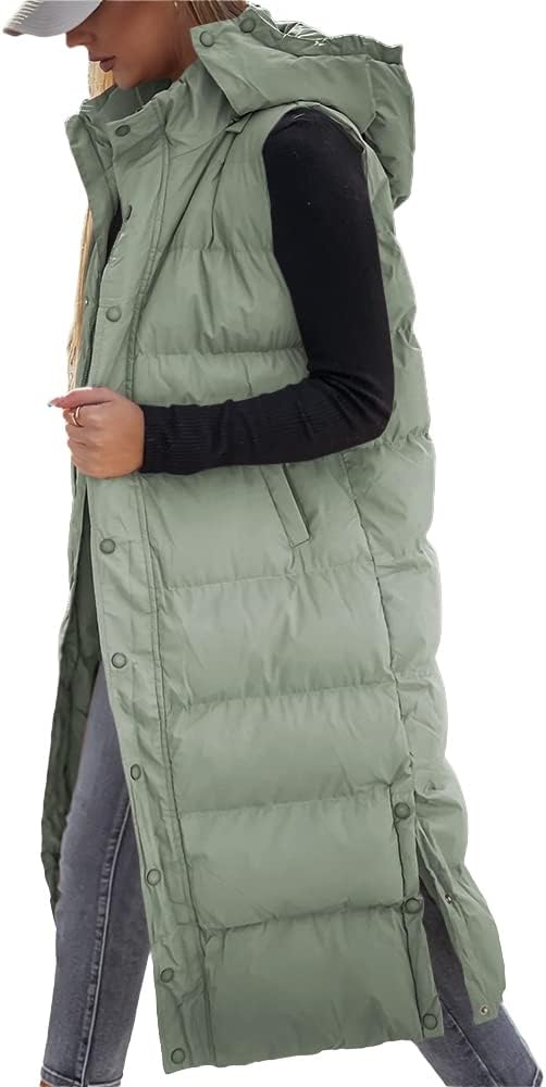 Grlasen Womens Long Puffer Vest for Stylish Winter Warmth