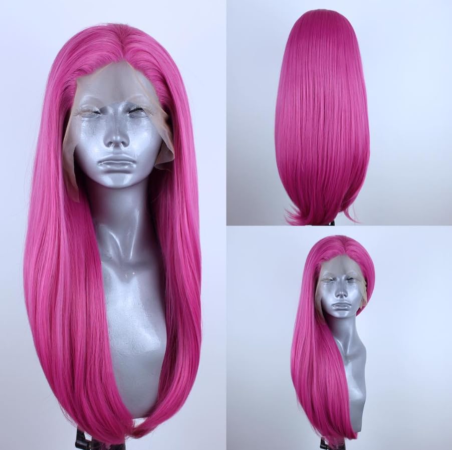 ELESTY Pink Synthetic Lace Front Wig for Fashion Women Style