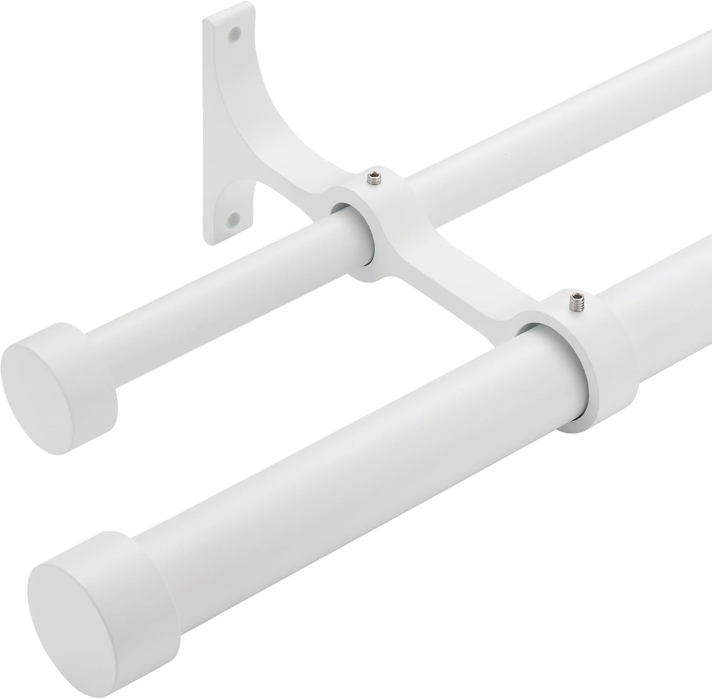 Double Curtain Rods with Aluminum End Caps for Stylish Windows