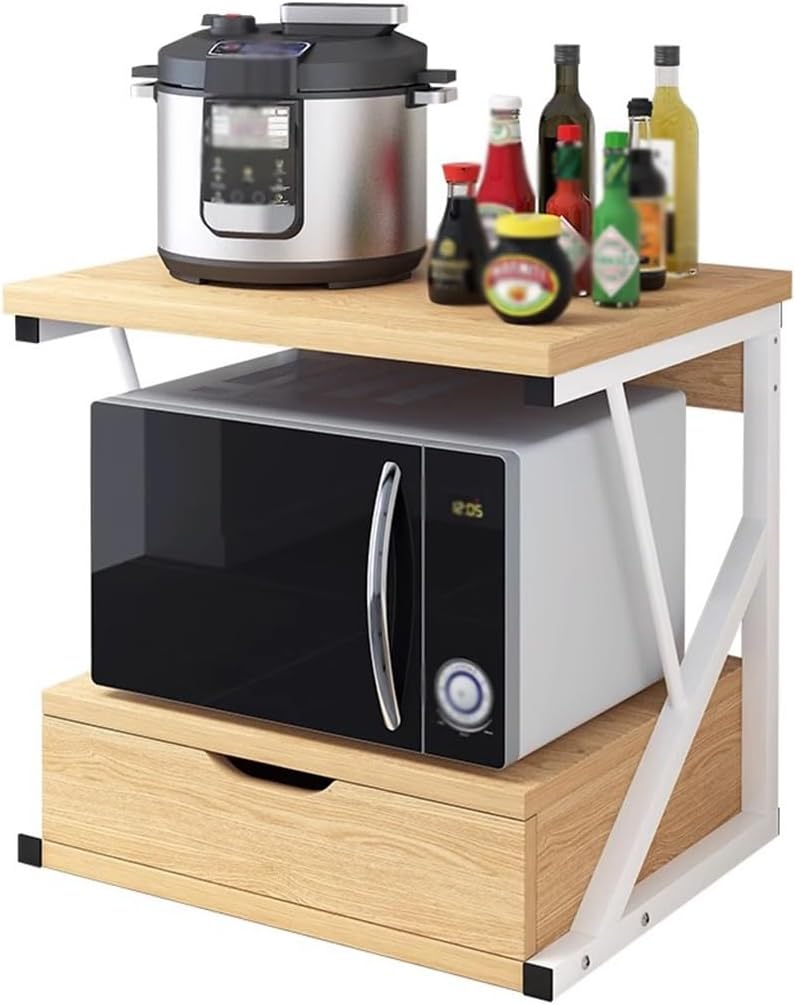 2 Tier Microwave Stand Shelf - Efficient Kitchen Organizer