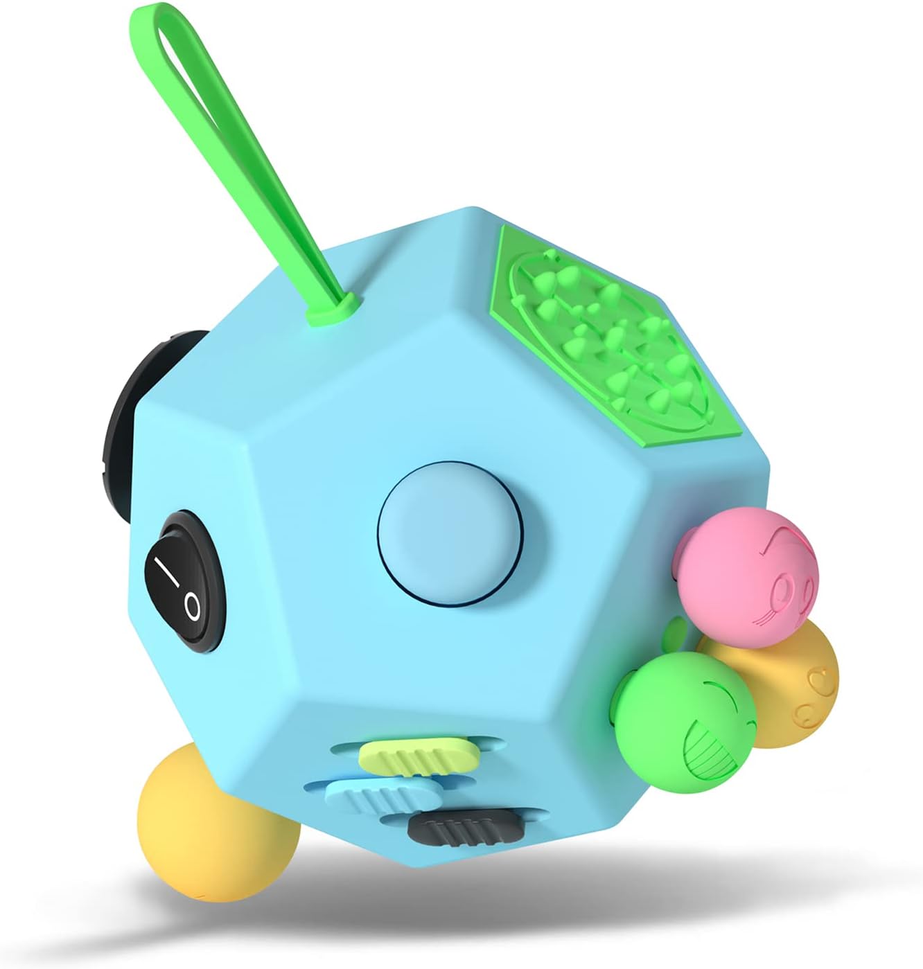 Fidget Dodecagon: Stress Relief Cube (Blue Sky)