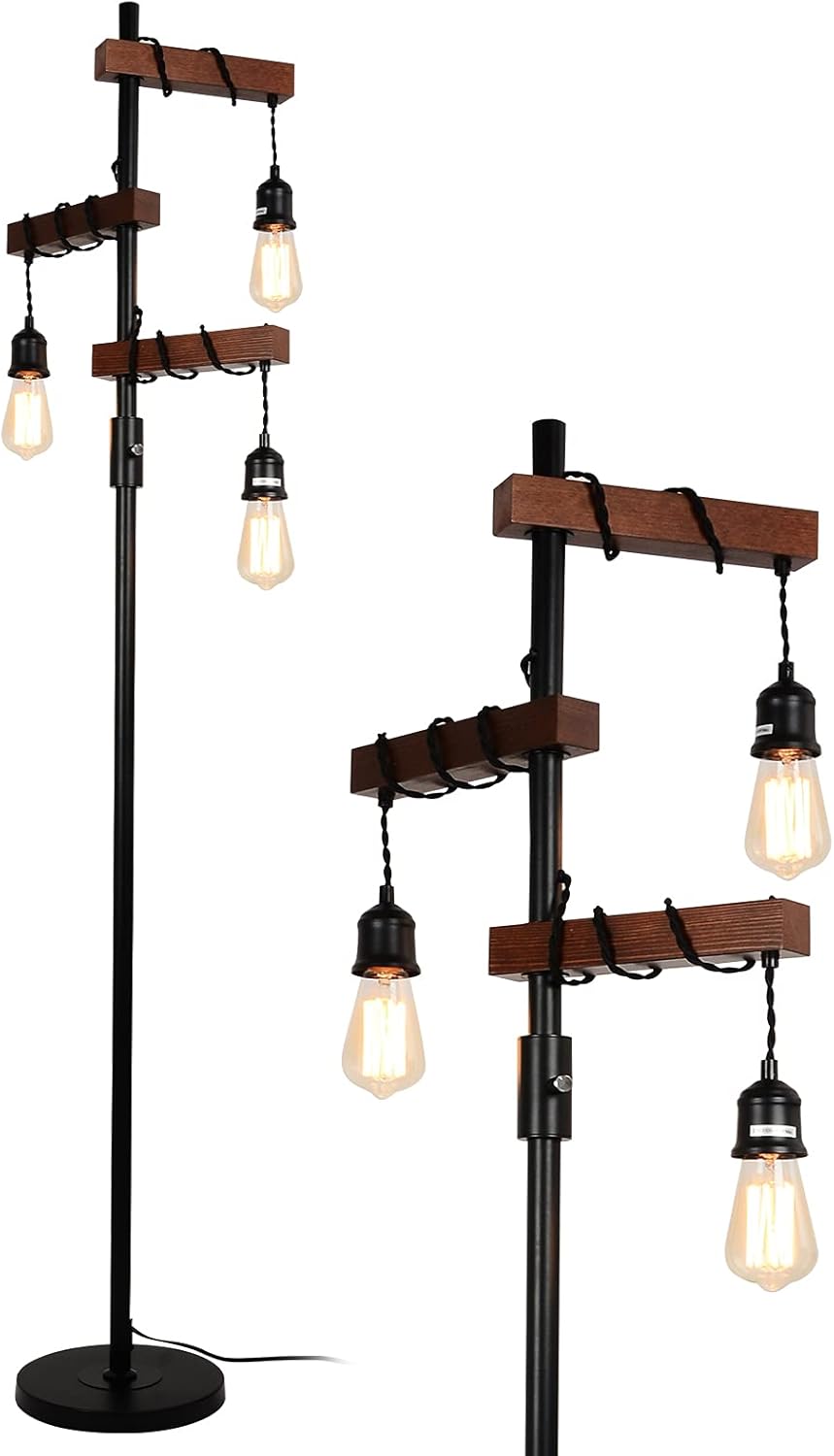 Airposta Industrial Floor Lamp: 68 Inch Rustic Tree Light