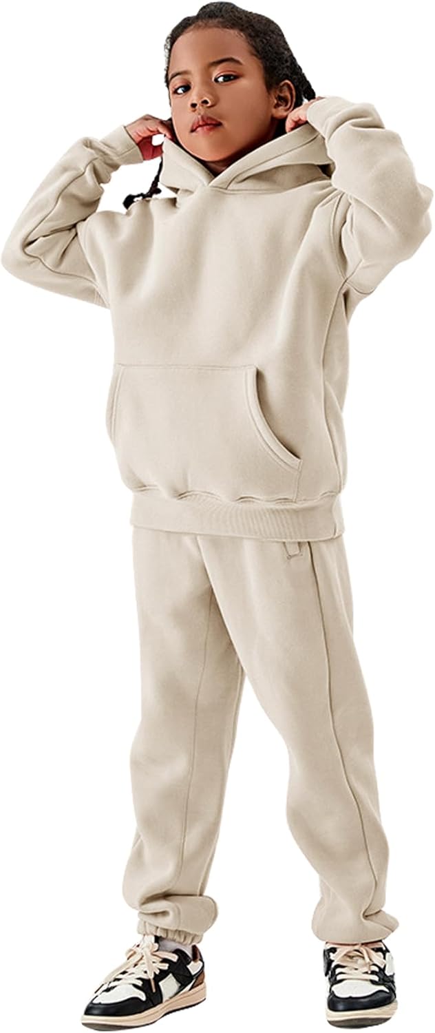 Flygo Girls Boys Fleece 2 Piece Outfits Set for Activewear