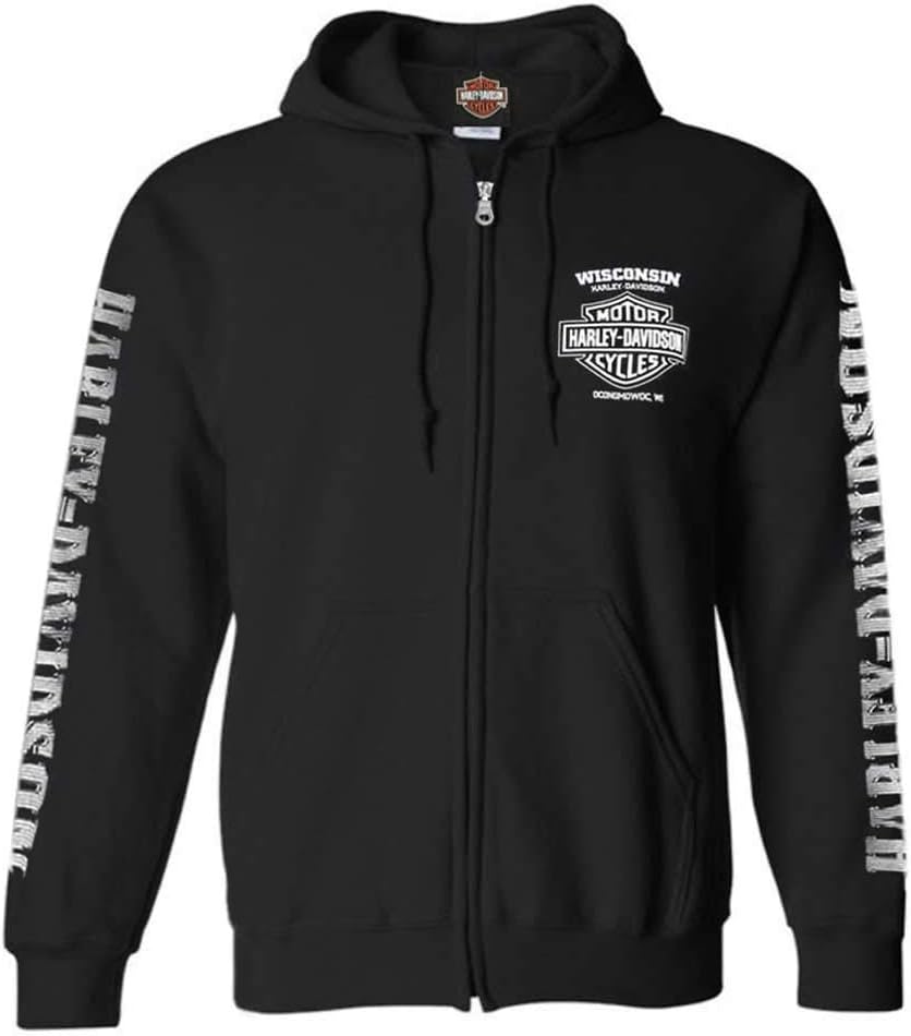 Harley-Davidson Men's Lightning Crest Full-Zippered Hoodie Review
