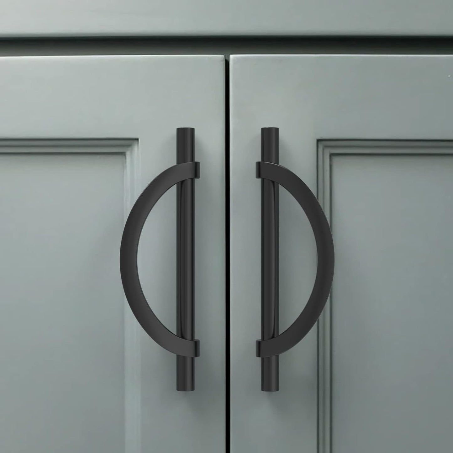 Amerdeco 10 Pack Matte Black Cabinet Pulls for Kitchen Use