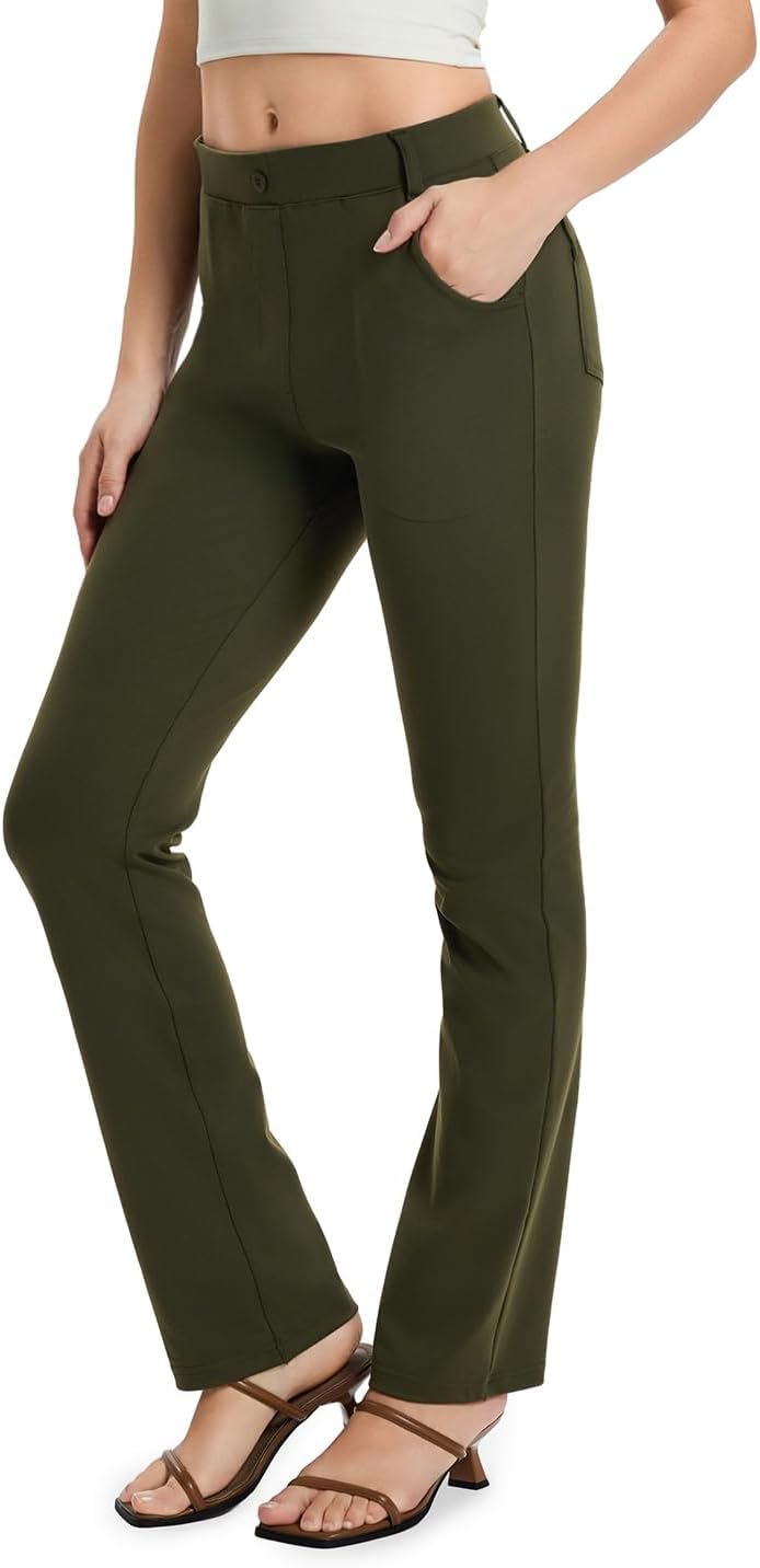 Yogipace Women's Straight Leg Yoga Dress Pants for All Heights