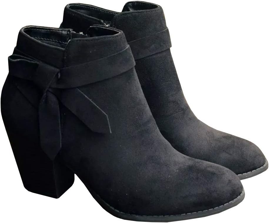 Stylish Women's Tie Knot Chelsea Pump Ankle Boots for Comfort