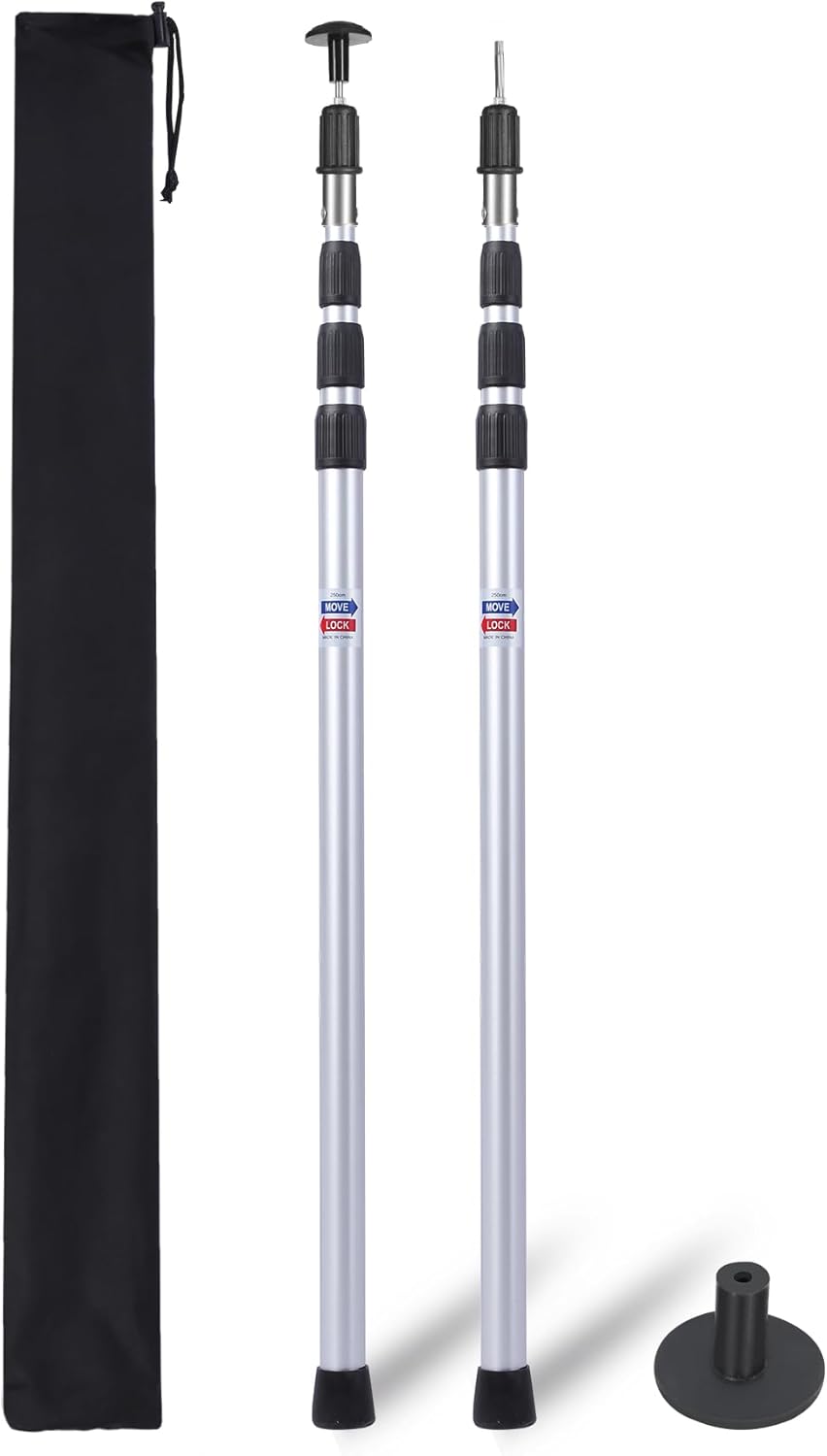 Adjustable Camping Tarp Poles for Shelter and Awning Use