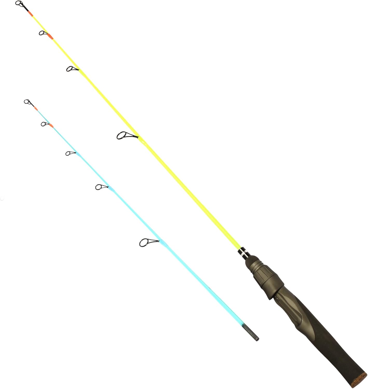 Fluorescent Tip Ice Rod - Carbon Fiber Medium/Heavy, Anti-Tangle Guides - Trout/Walleye/Panfish - E EURASIAN SPORTS