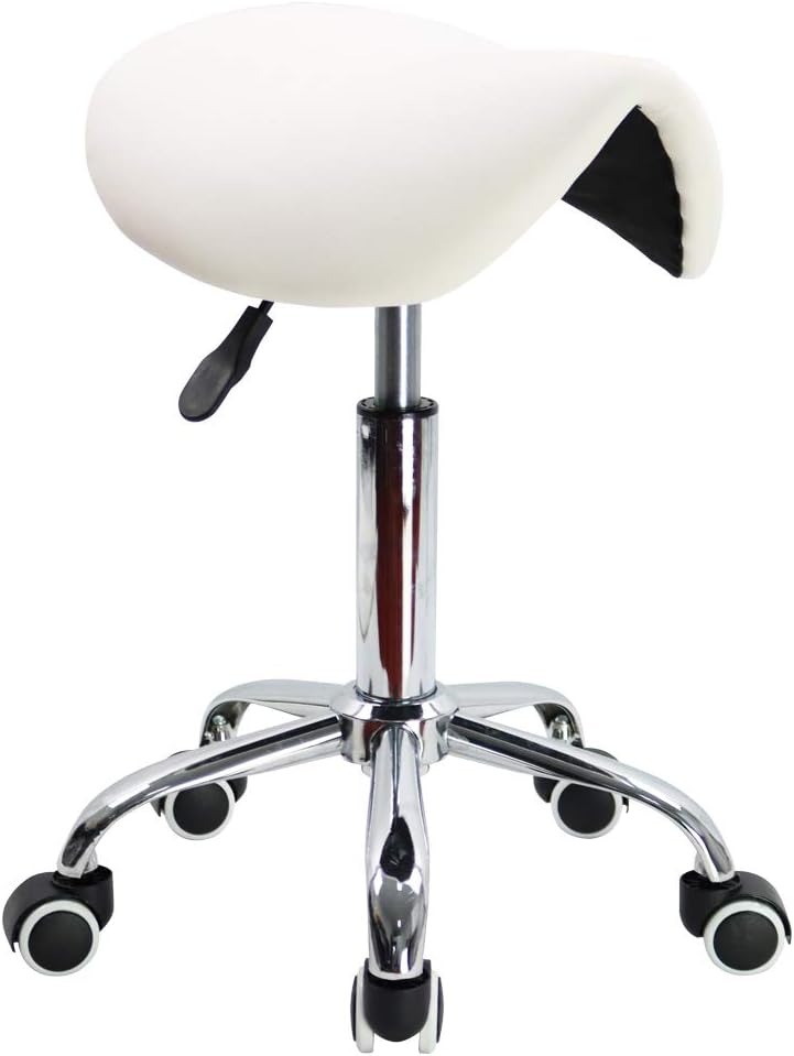 KKTONER Rolling Saddle Stool Adjustable Swivel Chair with Wheels