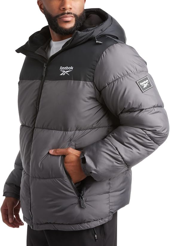 Reebok Mens Winter Jacket - Heavyweight Insulated Puffer Coat