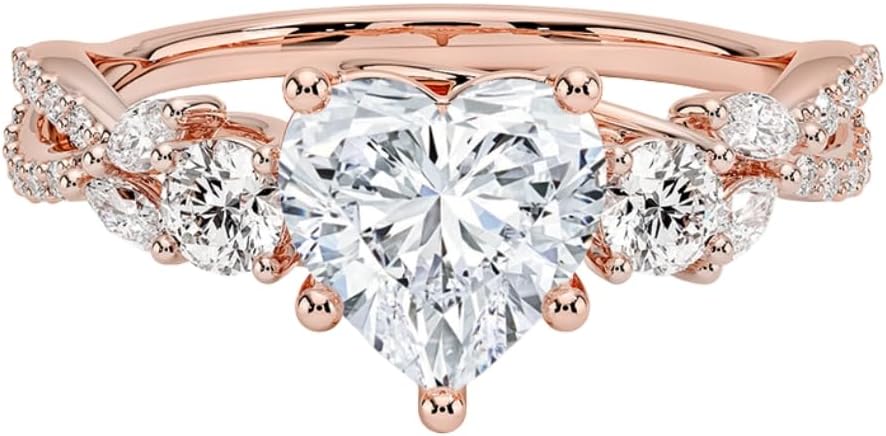 1-3 CT Moissanite Engagement Ring in Solid Gold & Silver