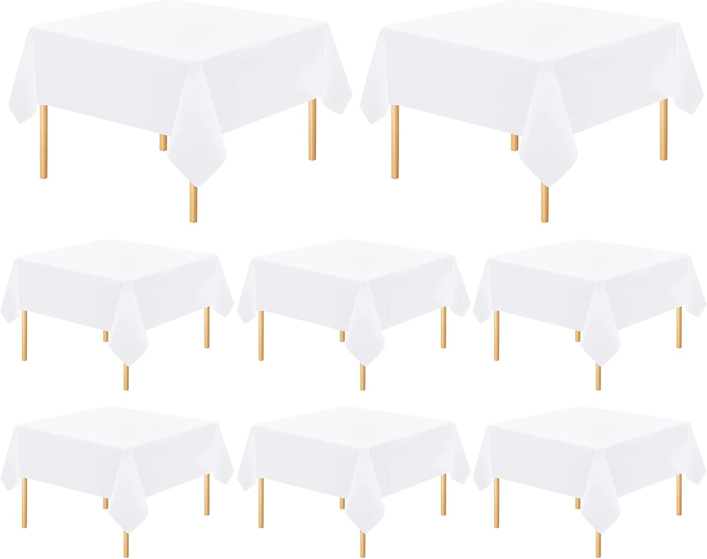 Premium 8 Pack Square Tablecloths for Elegant Events and Parties