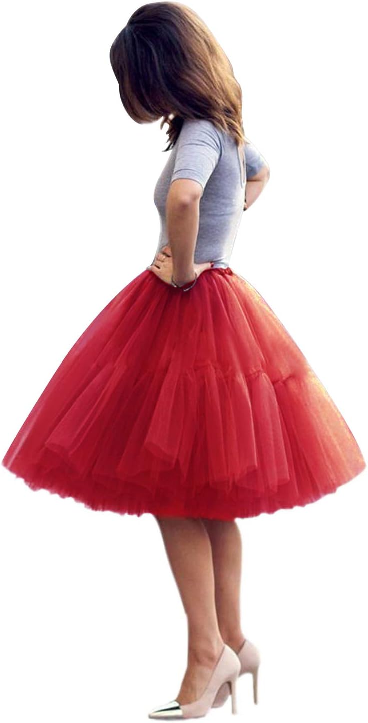 Fluffy Tutu Skirt for Women - Soft Knee-Length Crinoline Style