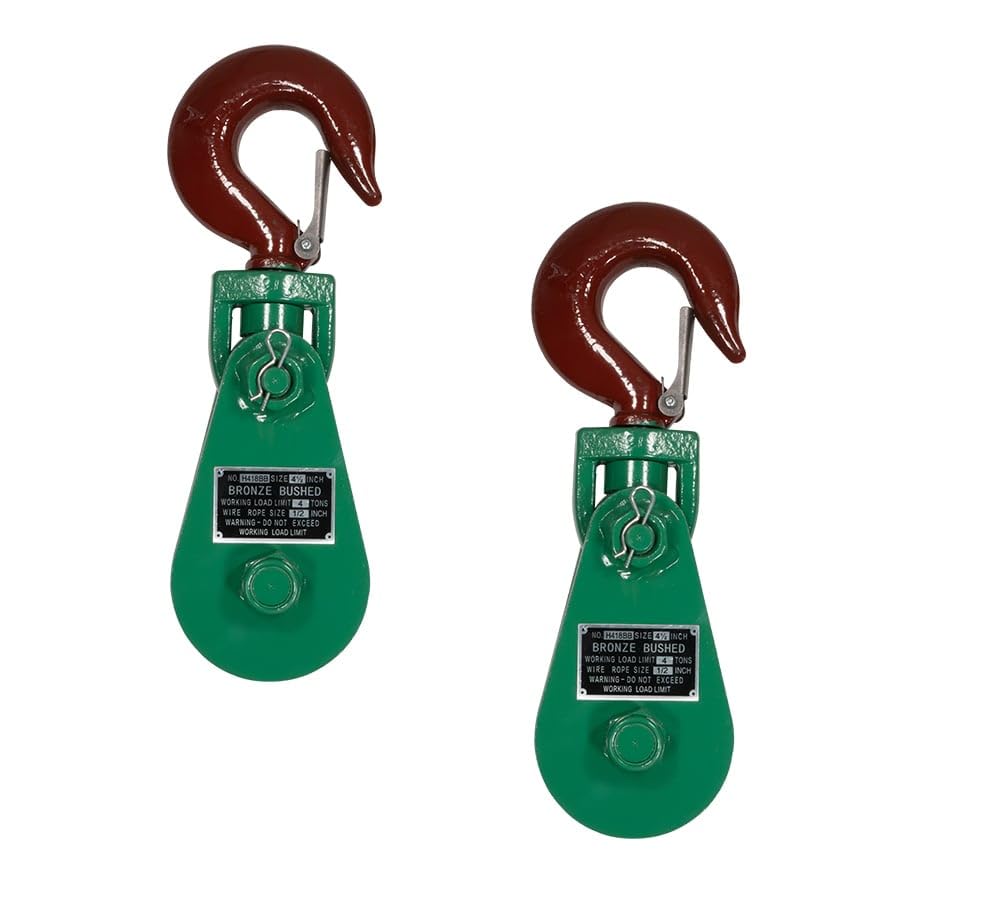 Snatch Block with Hook 4 Ton WLL for Wire Rope Recovery Use