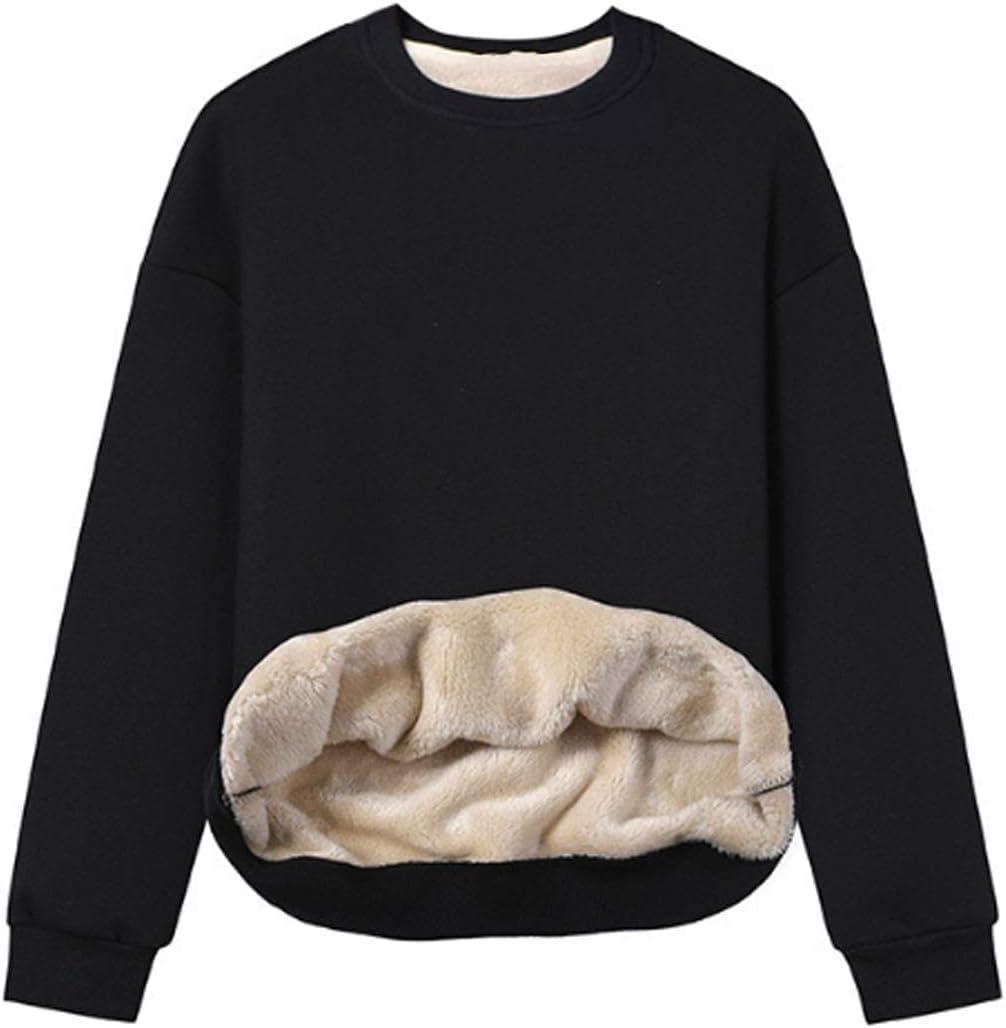 Gihuo Women's Winter Fleece Sherpa Lined Pullover Sweatshirt