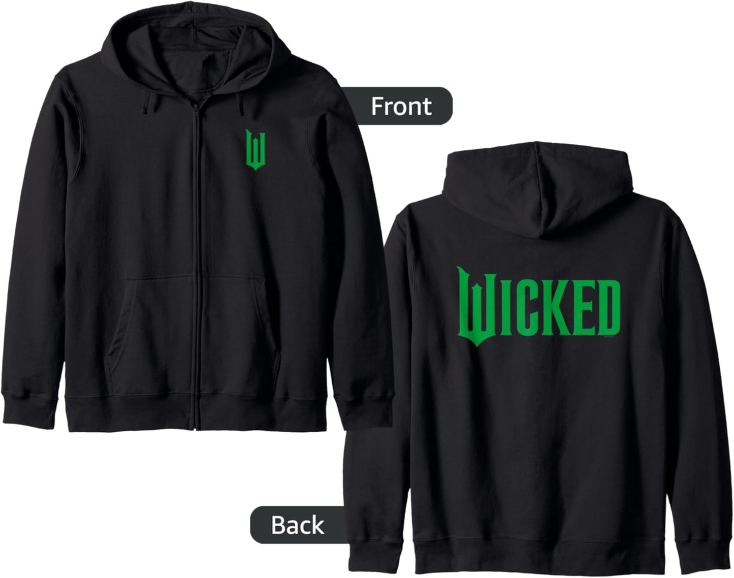 Wicked Logo Zip Hoodie: Double Sided Style