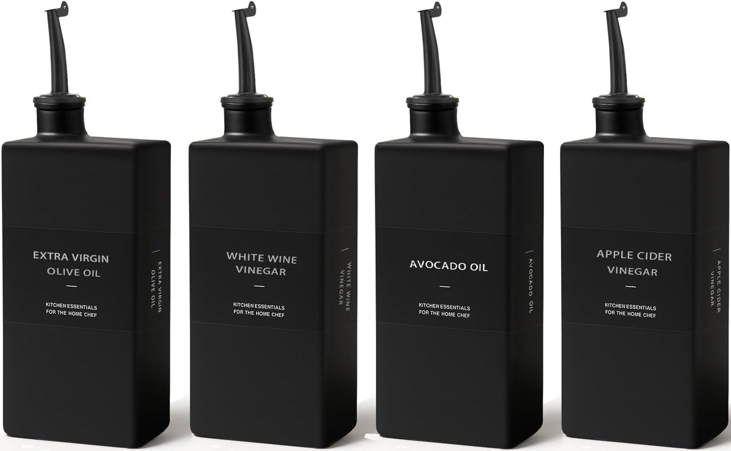 Black Glass Olive Oil Dispenser Set for Modern Kitchen Decor