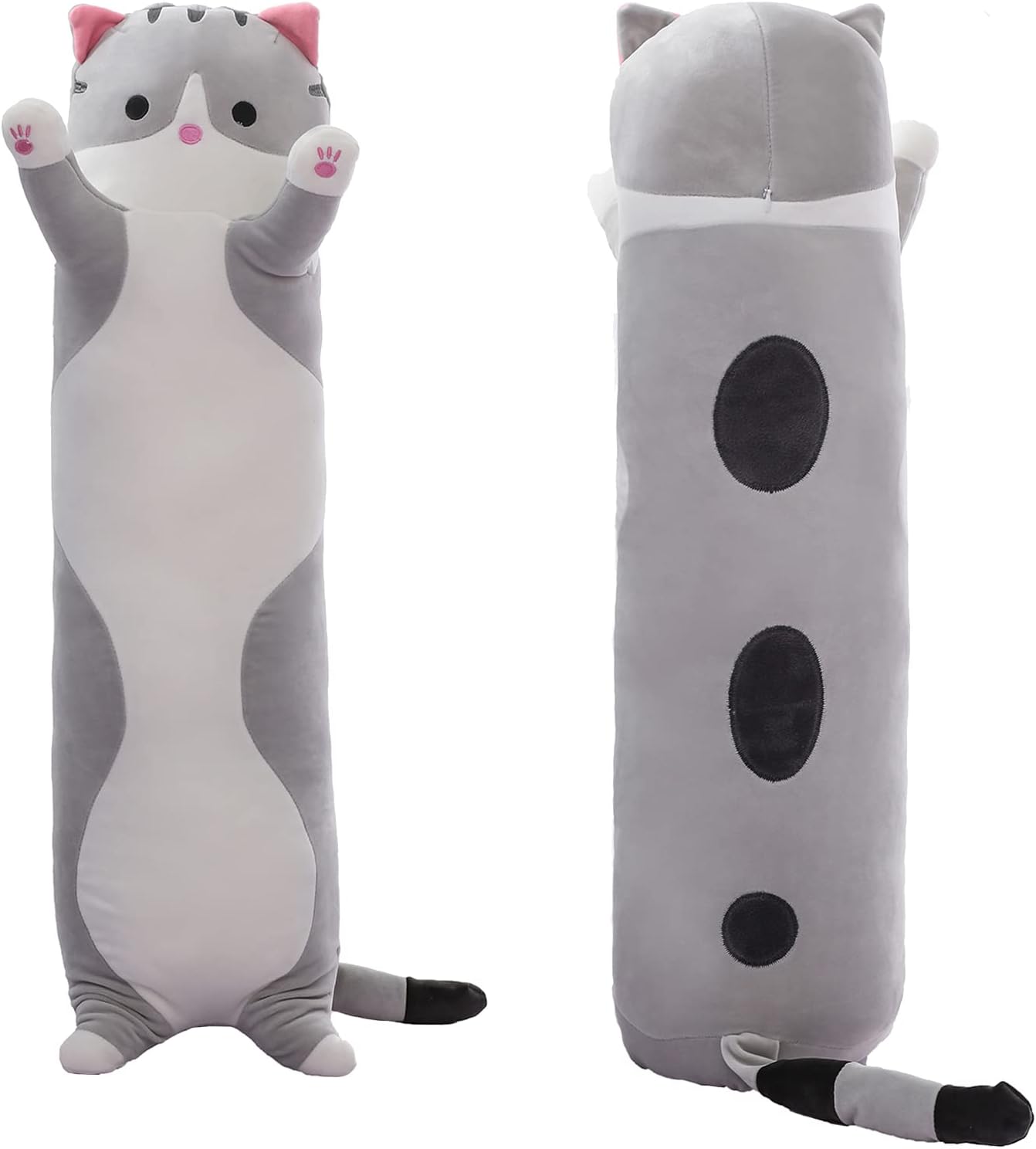 Cute Cat Plush Long Body Pillow for Kids and Cuddling Fun