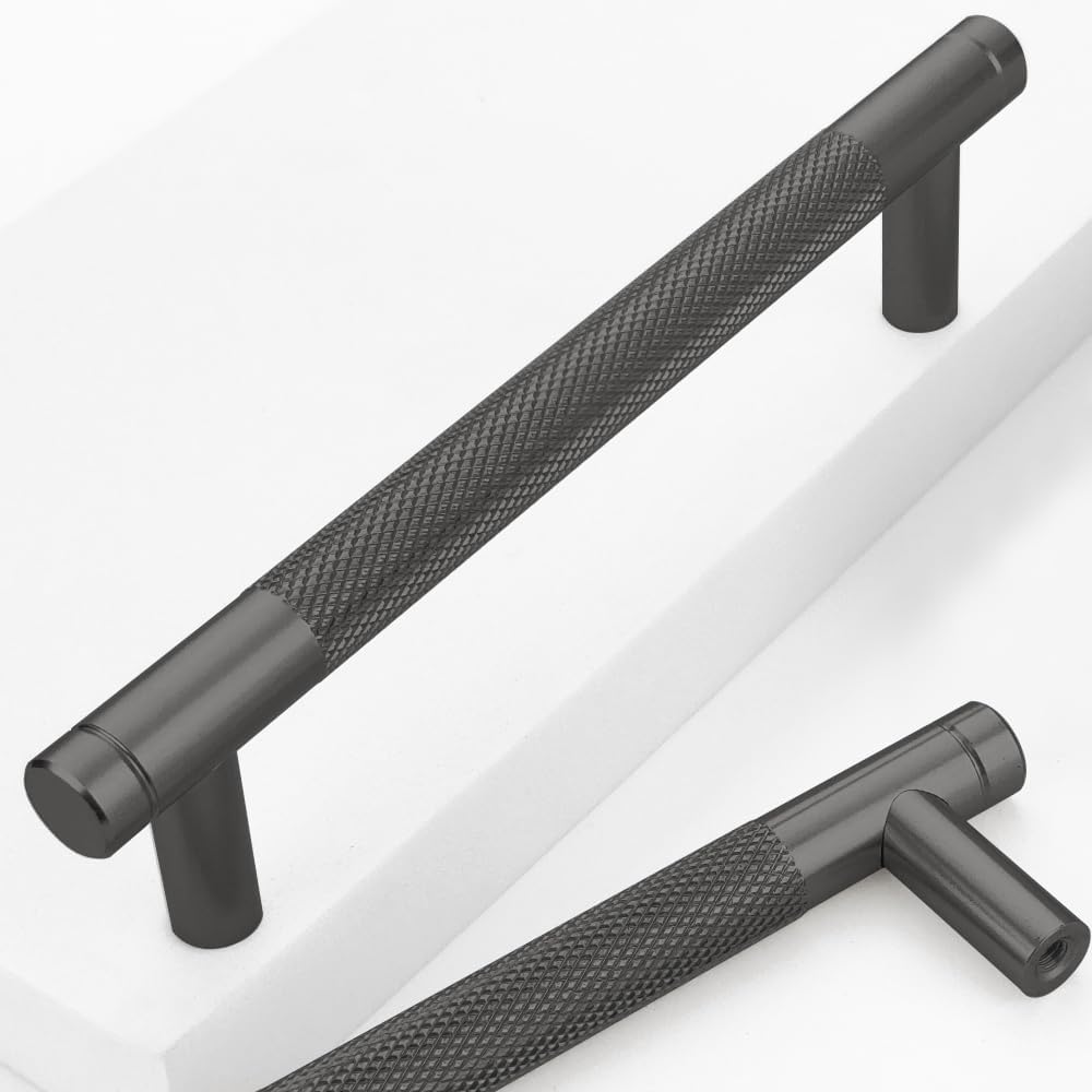 12 Pack 5 Inch Black Barrel Cabinet Pulls for Modern Homes