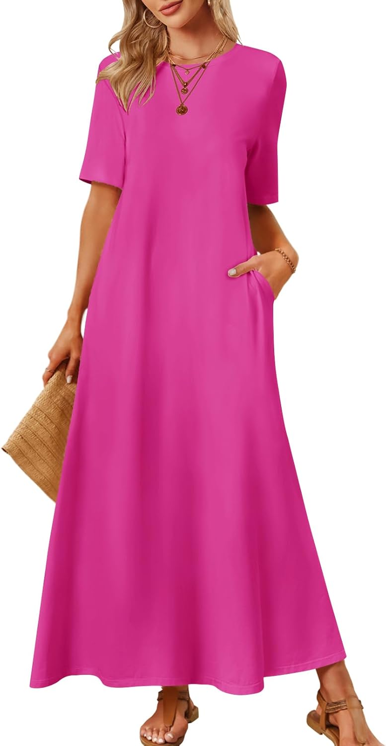MEROKEETY Women's Casual Maxi Dress for Summer Beach Vacation