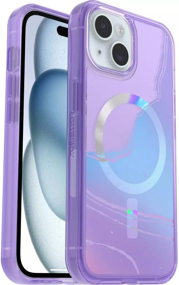 OtterBox Symmetry Series+ Case for iPhone 13/14/15 - Clear/Purple
