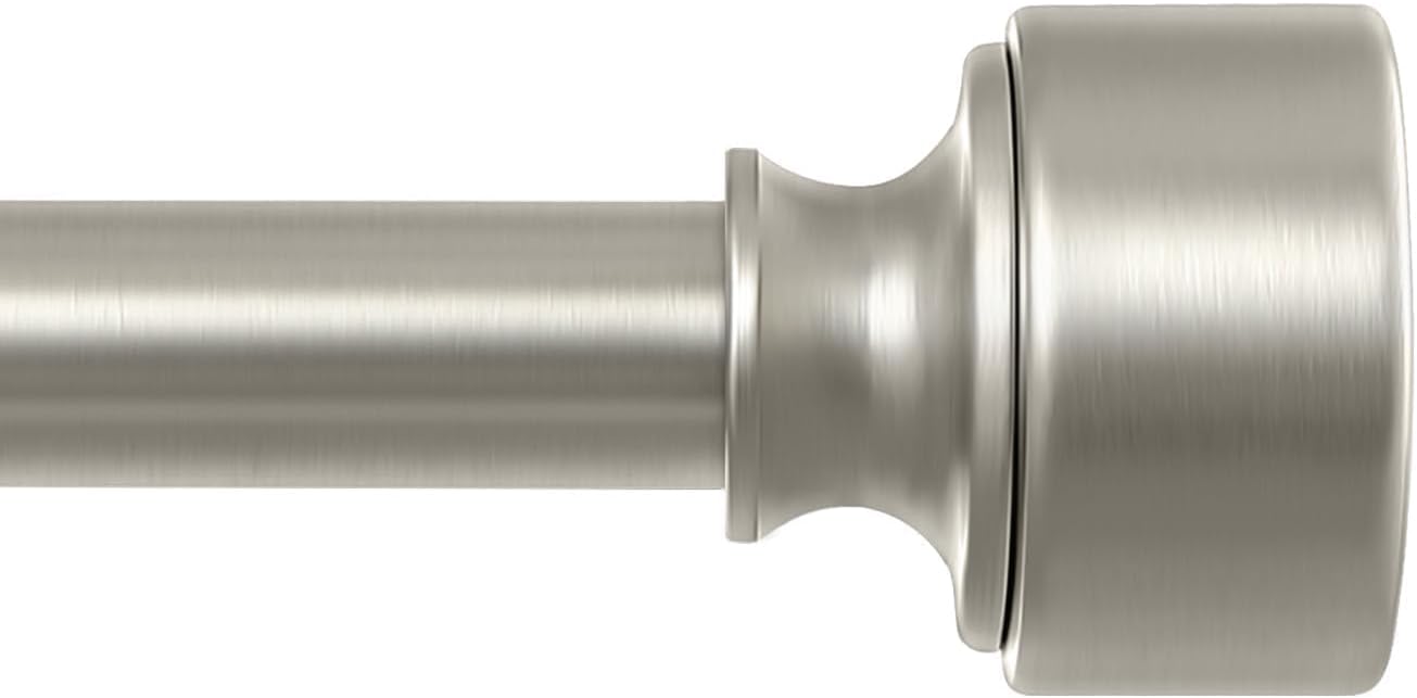 Brushed Nickel Curtain Rods for Windows 72 to 144 Inch Heavy Duty