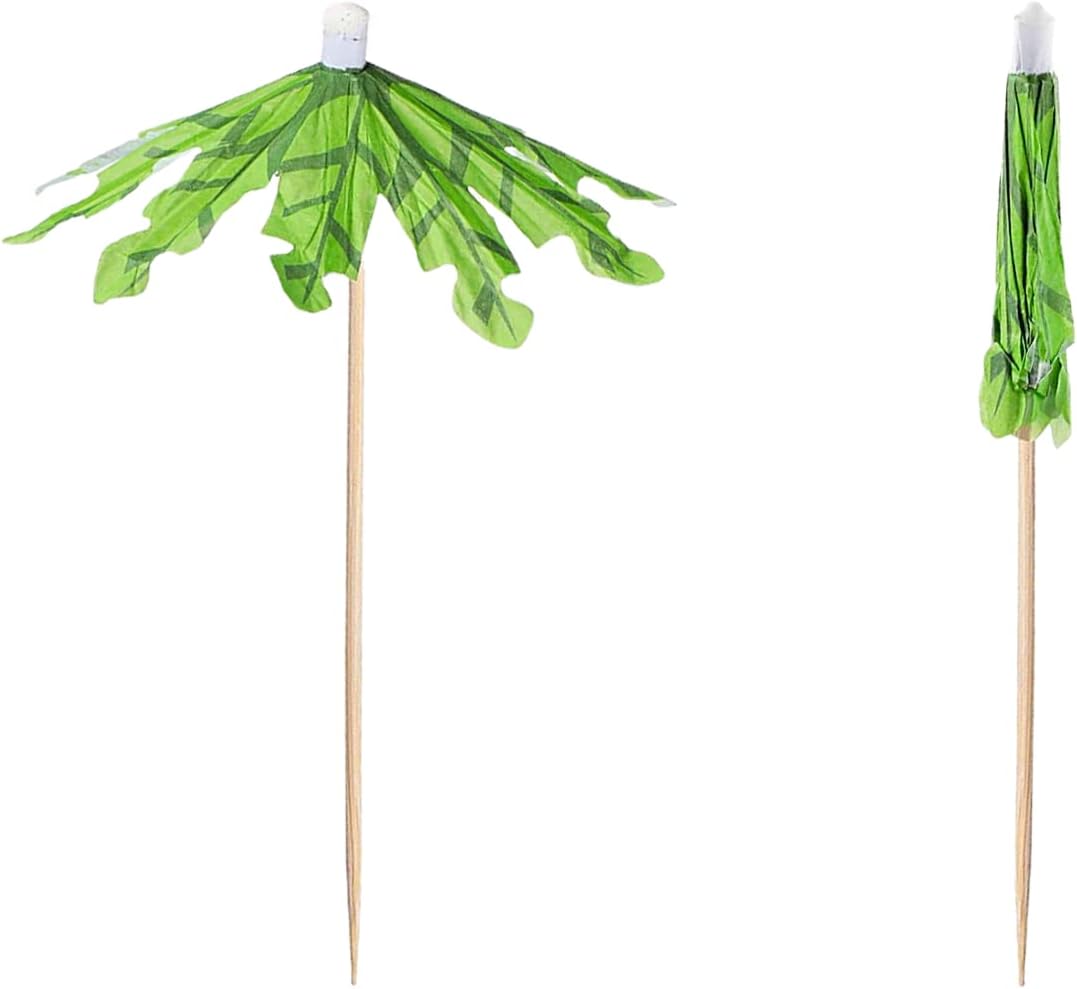 200PCS Colorful Cocktail Umbrellas, Party Picks - Vibrant Green