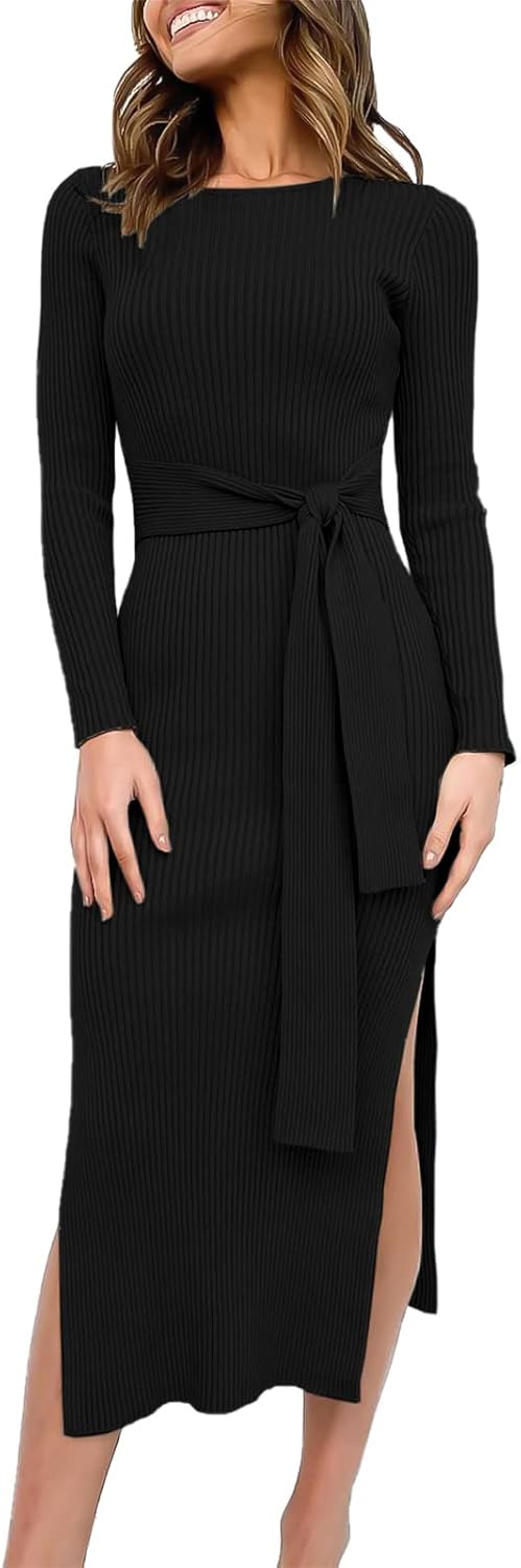 ANRABESS Womens Long Sleeve Sweater Dress for Fall Outfits