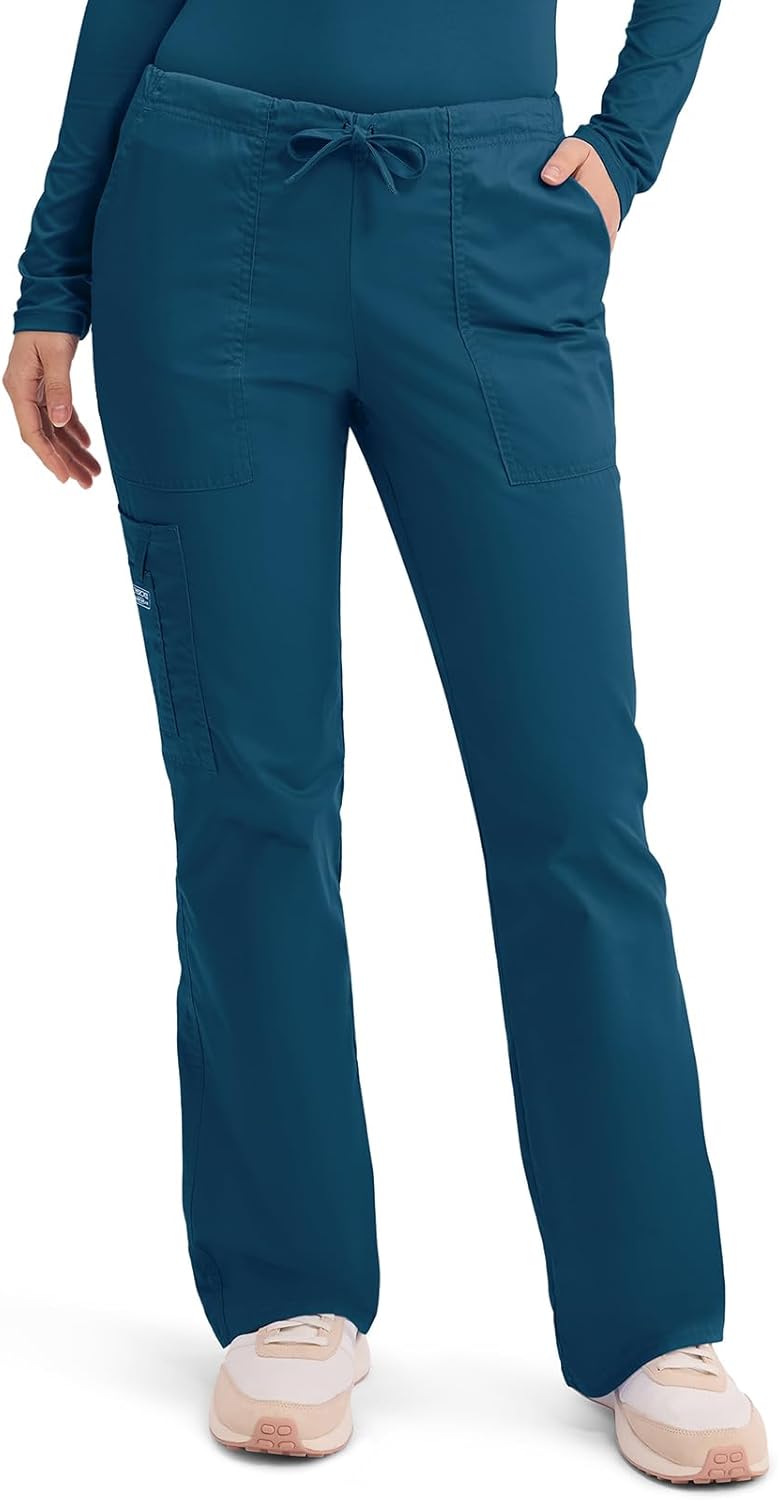 Cherokee Scrub Pants for Women with Flare Leg and Pockets