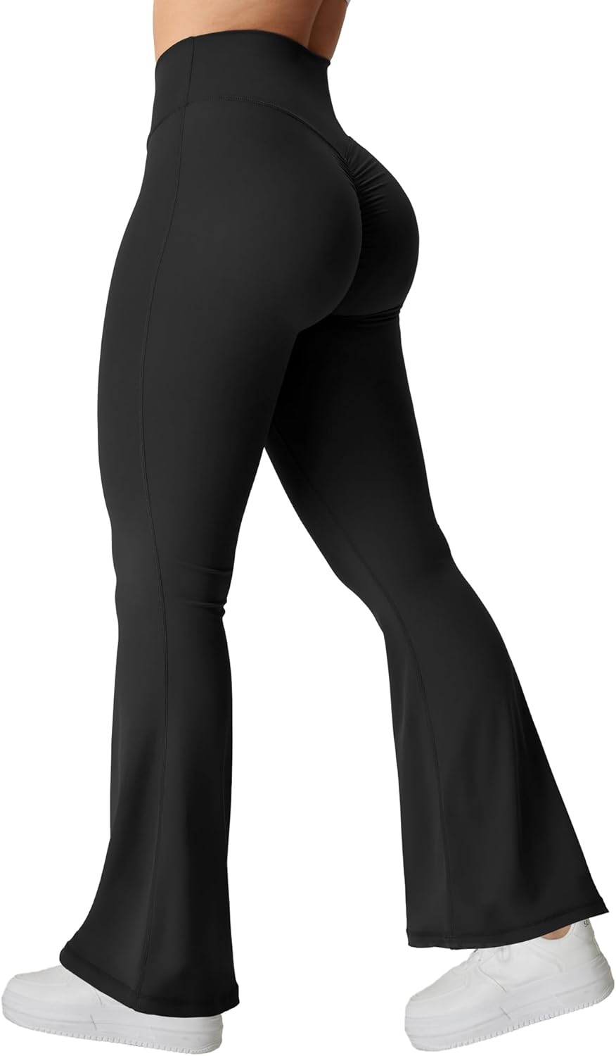 Kalie Flare Scrunch Leggings for Women - Tummy Control Bootcut