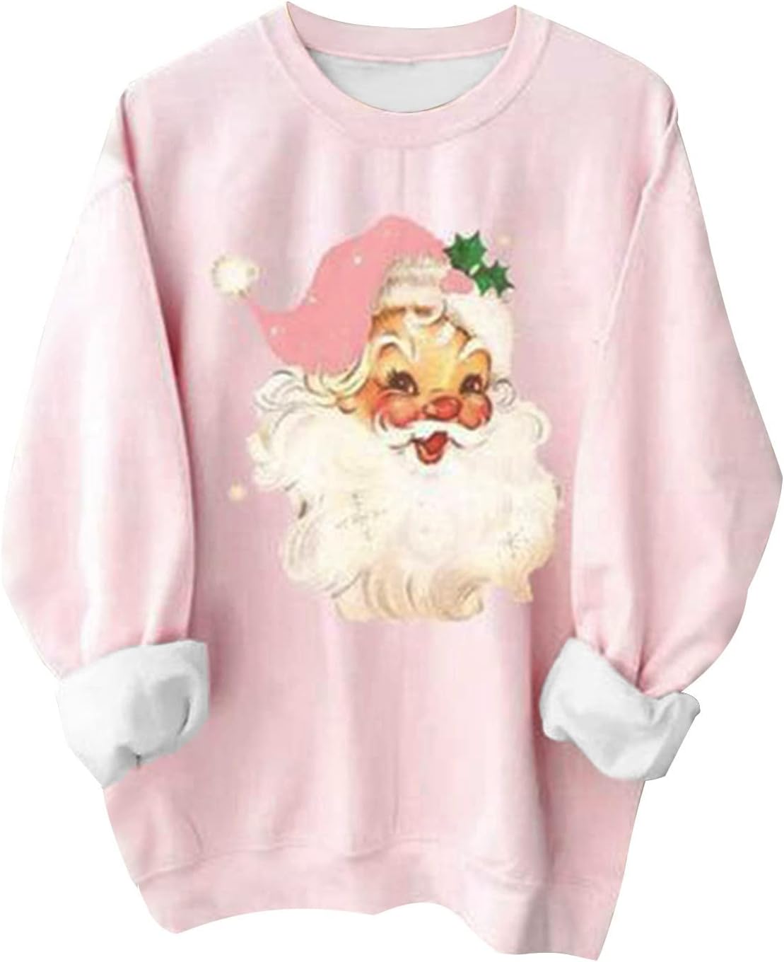 TANGNADE Pink Santa Sweatshirt - Festive Chic